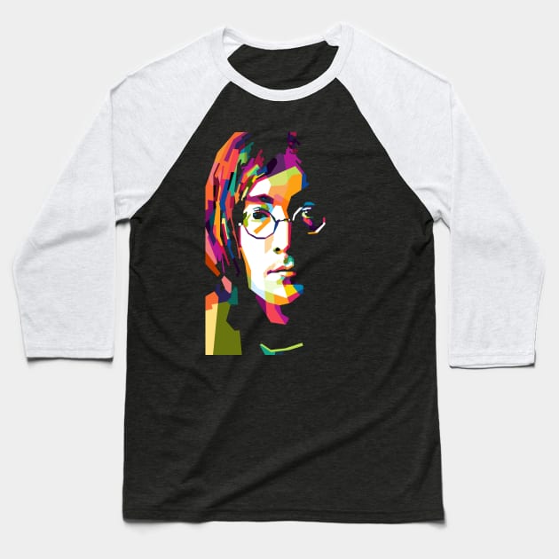 John Lennon WPAP Baseball T-Shirt by awangwidyatama